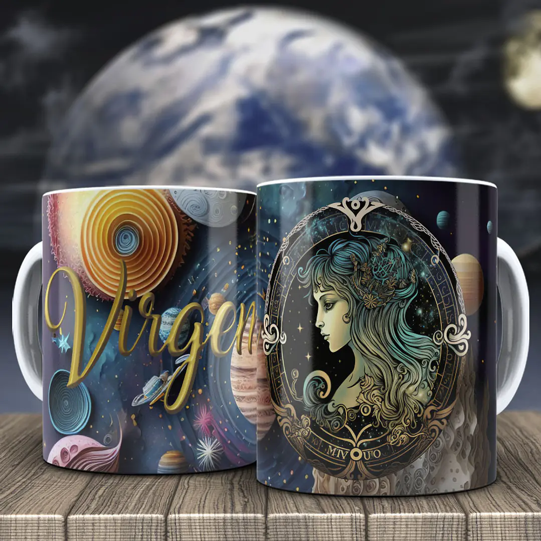 12 Artes para Caneca Signos 3d Arquivo Editável 4