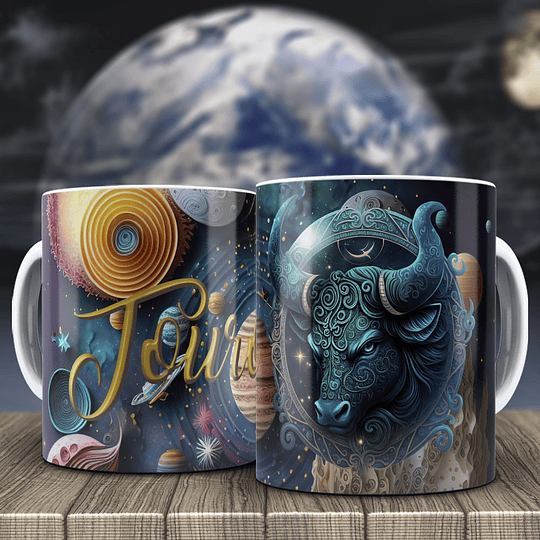 12 Artes para Caneca Signos 3d Arquivo Editável