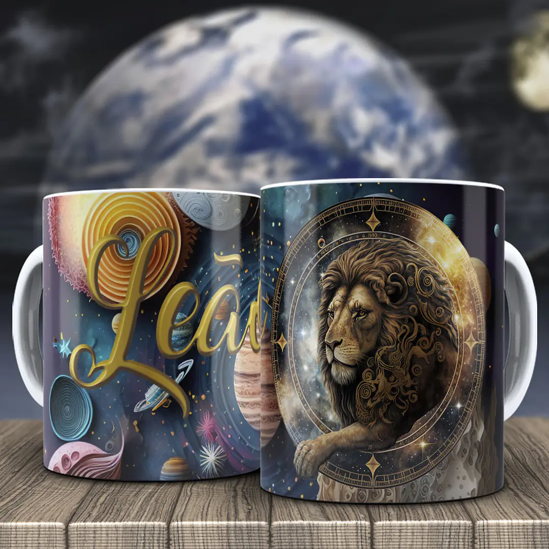 12 Artes para Caneca Signos 3d Arquivo Editável 9
