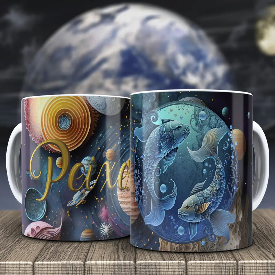 12 Artes para Caneca Signos 3d Arquivo Editável 11