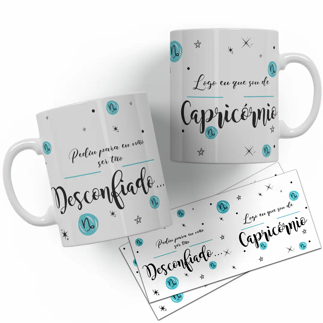 12 Artes para Caneca Signos Arquivo Editável  3