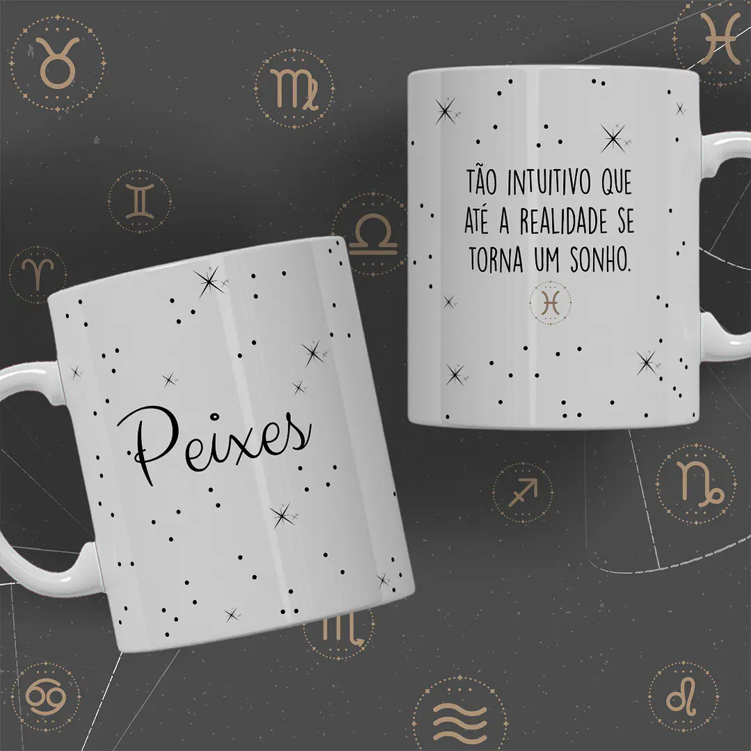 12 Artes para Caneca Signos Minimalista Arquivo Editável  1