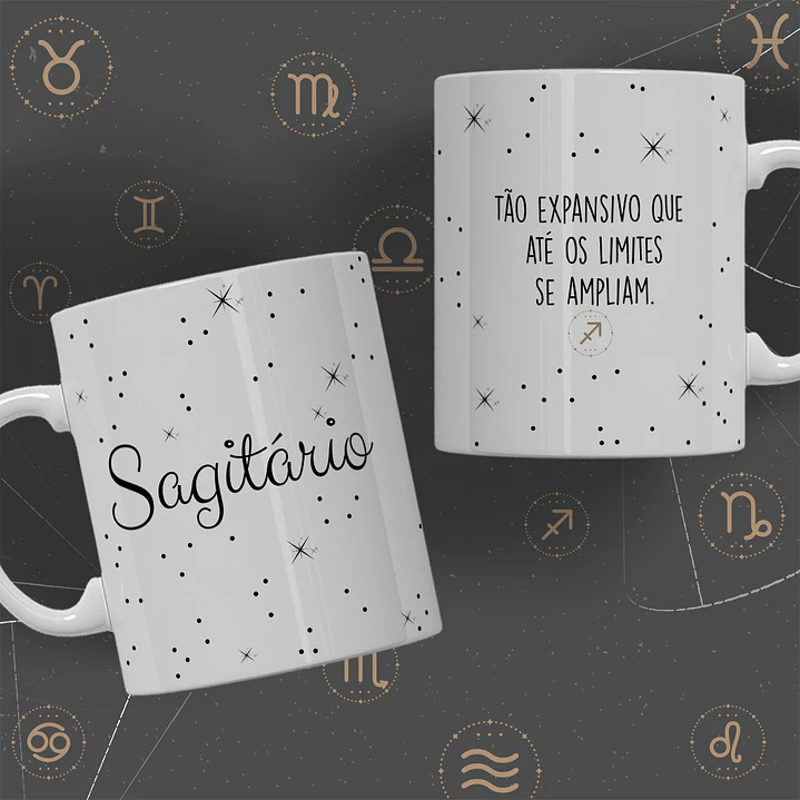 12 Artes para Caneca Signos Minimalista Arquivo Editável  10