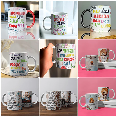 31 Artes para Caneca e Camisa Dia dos Professores Arquivo Editável