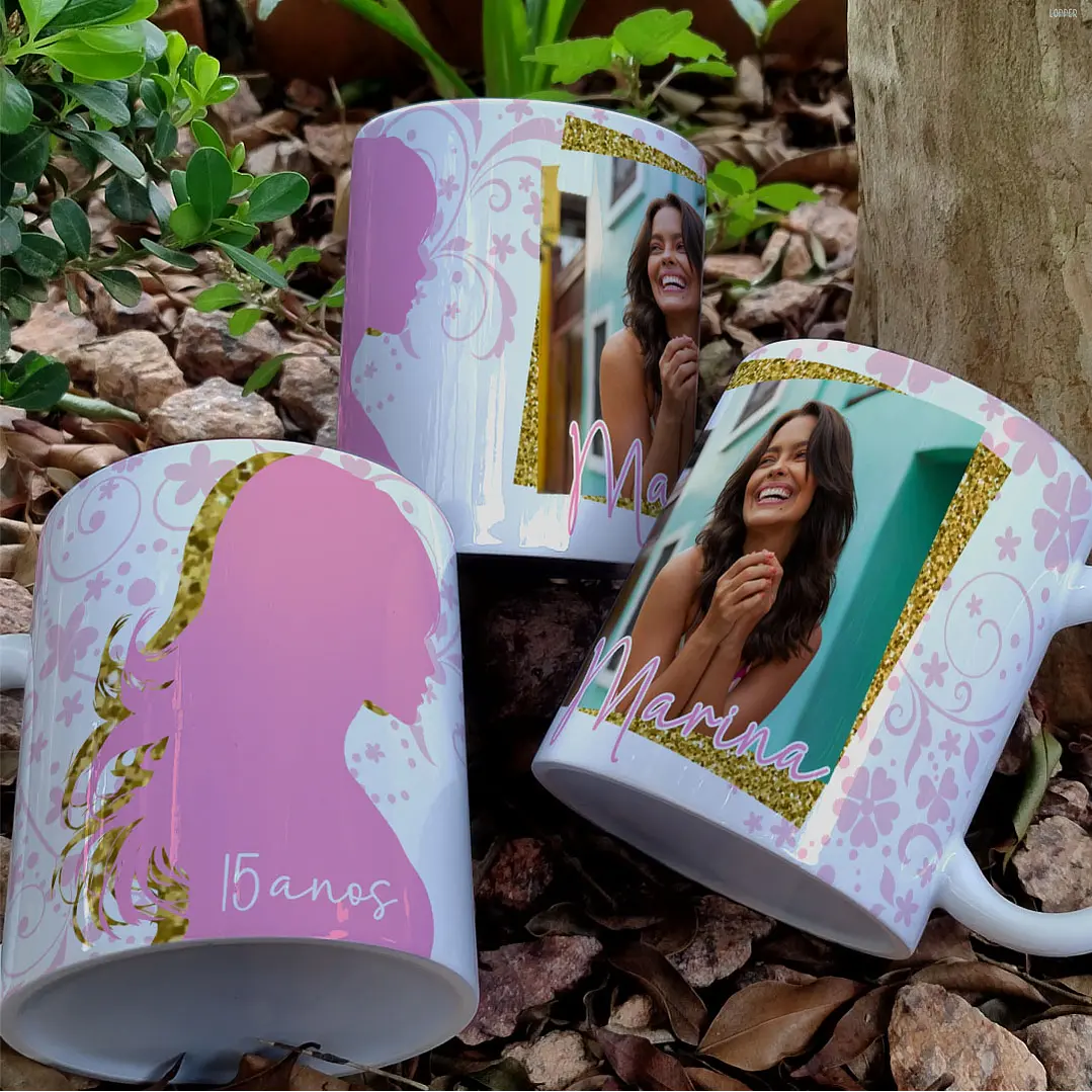 7 Artes para Caneca Aniversário 15 Anos Arquivo Editável  1