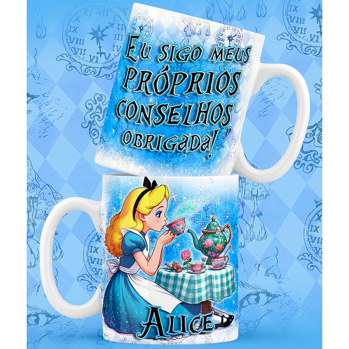 9 Artes para Caneca Alice no Pais das Maravilhas Arquivo em Jpg 2