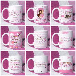 9 Artes para Caneca Outubro Rosa Arquivo em Jpg 