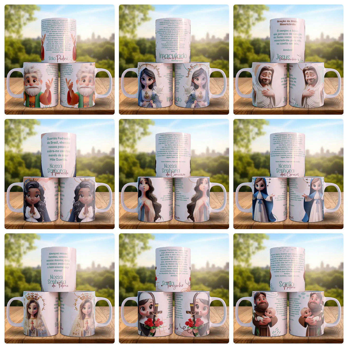 10 Artes para Caneca Santinhos Arquivo Editável 1