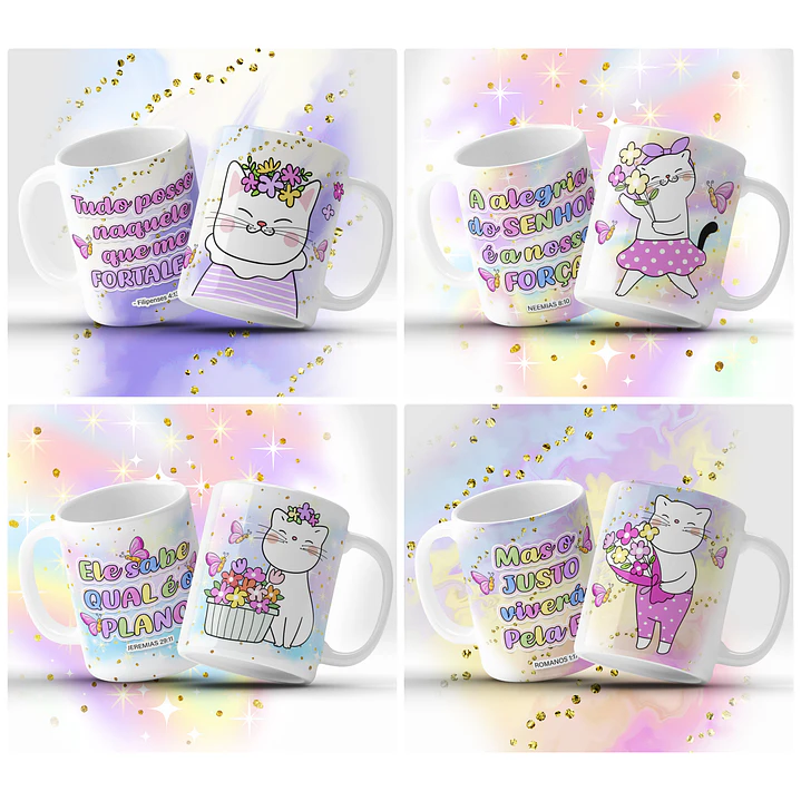 12 Artes para Caneca Gatinhos Fofinhos Arquivo em Jpg 1