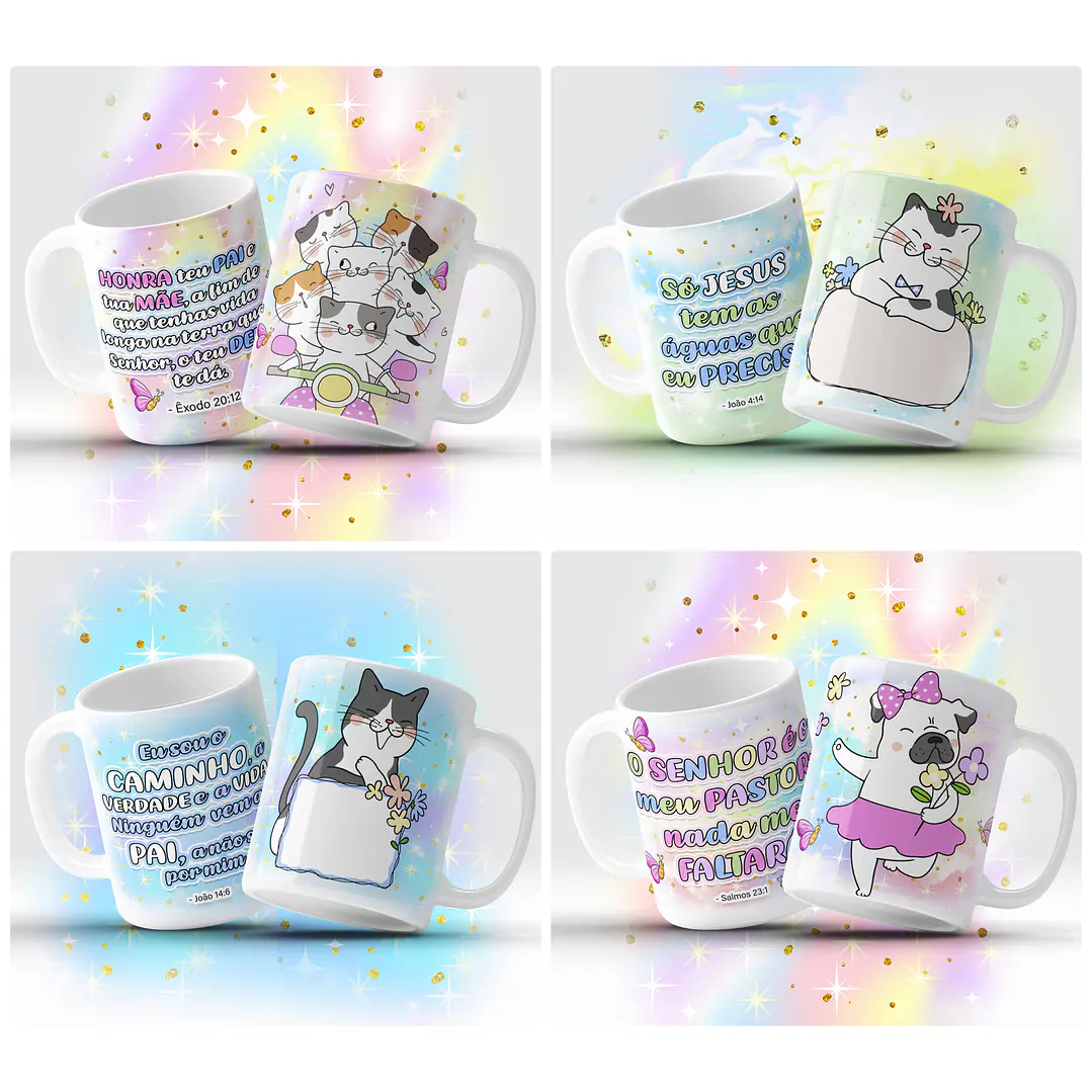 12 Artes para Caneca Gatinhos Fofinhos Arquivo em Jpg 2