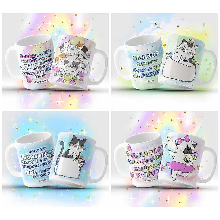 12 Artes para Caneca Gatinhos Fofinhos Arquivo em Jpg 2
