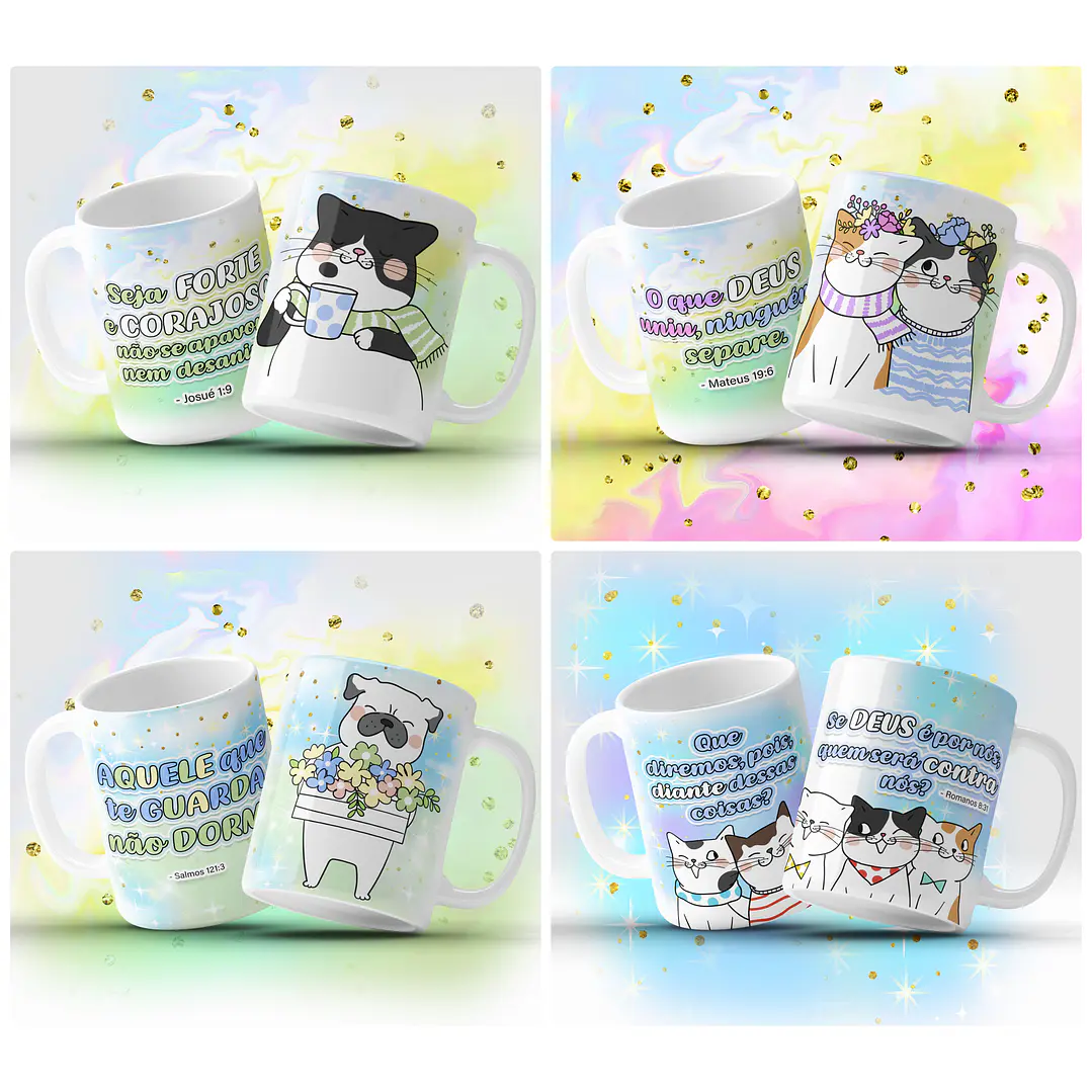 12 Artes para Caneca Gatinhos Fofinhos Arquivo em Jpg 3