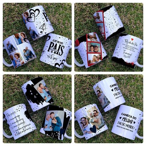 13 Artes para Caneca e Azulejo Dia dos Pais Minimalista Arquivo Editável