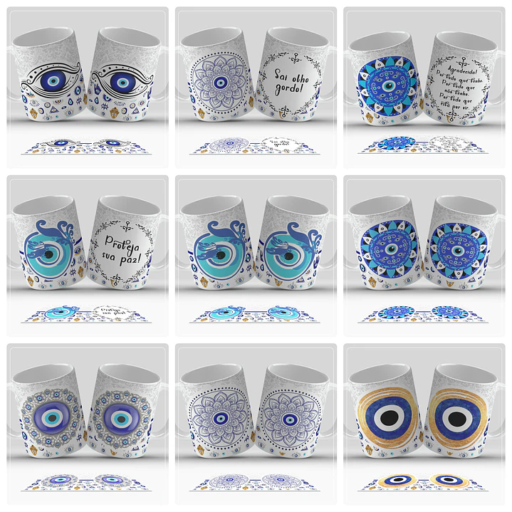 13 Artes para Caneca Olho Grego Arquivo em Jpg 1