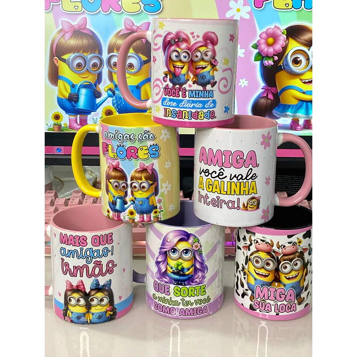 14 Artes para Caneca Minions Amigas Amizade Arquivo em Jpg 1