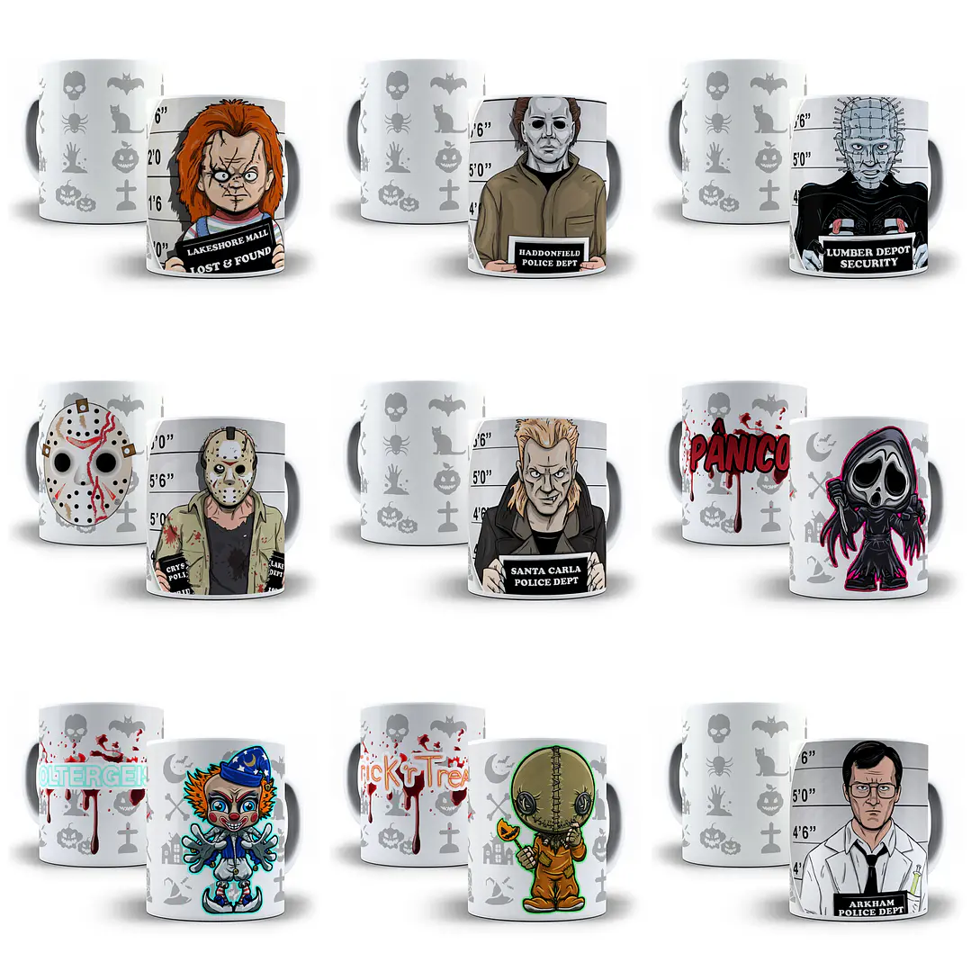 19 Artes para Caneca Halloween Arquivo Editável 2