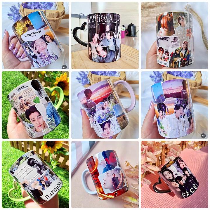 20 Artes para Canecas Bts Colagens Arquivo em Jpg 1