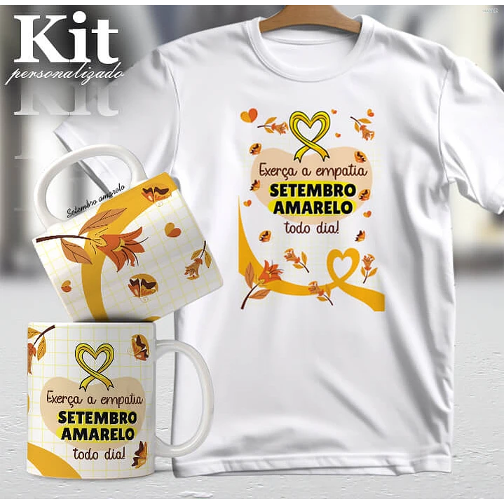 20 Artes para Canecas e Camisa Setembro Amarelo Arquivo Editável 3