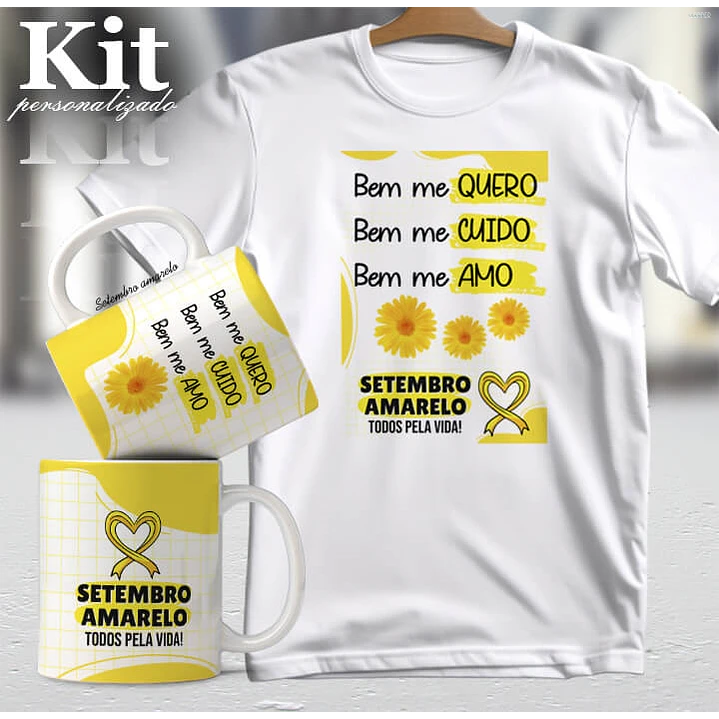 20 Artes para Canecas e Camisa Setembro Amarelo Arquivo Editável 6