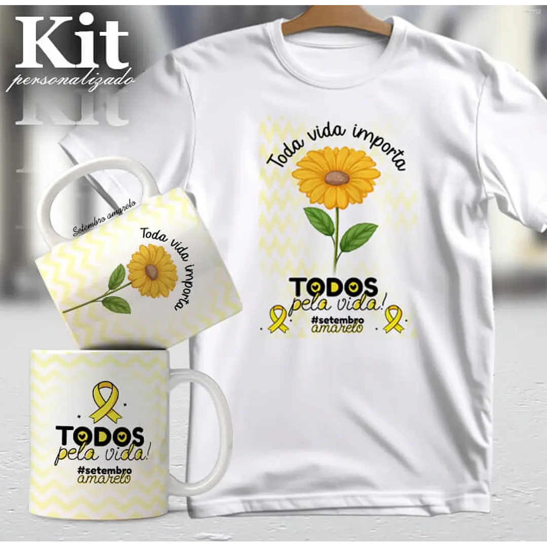 20 Artes para Canecas e Camisa Setembro Amarelo Arquivo Editável 7