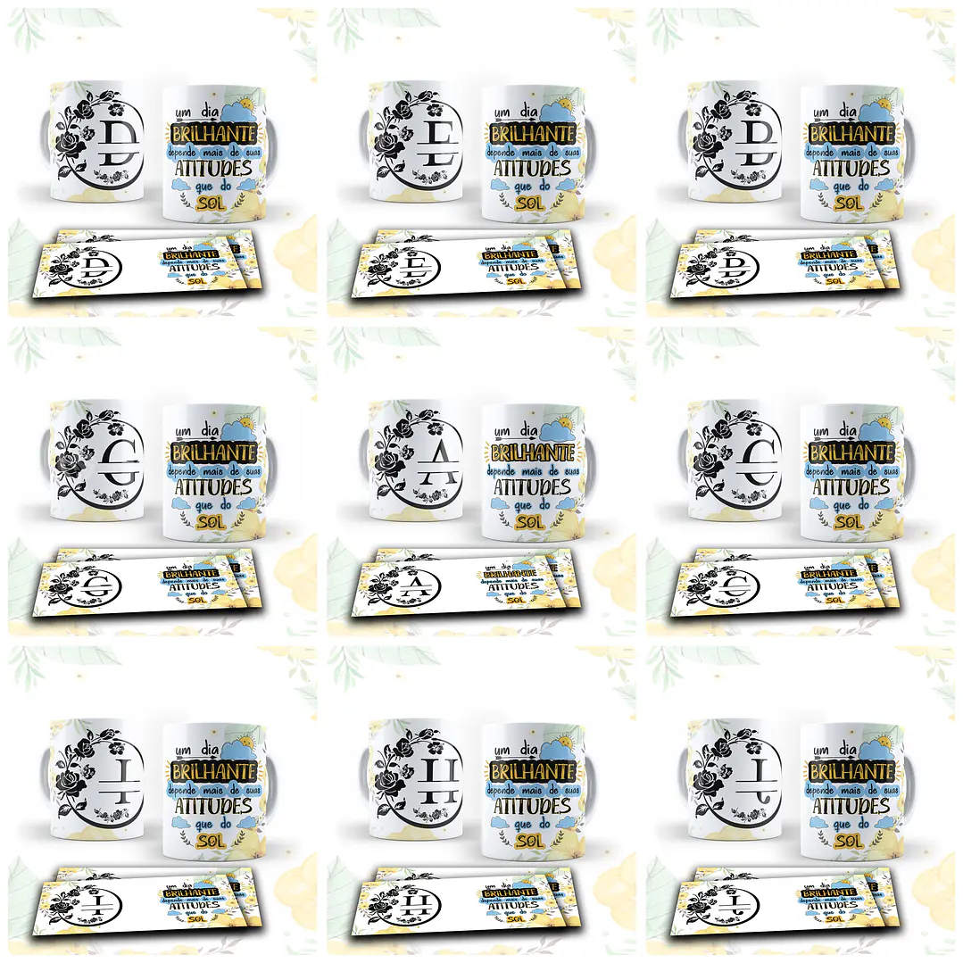 26 Artes para Canecas Alfabeto Atitude Arquivo em CorelDraw 1