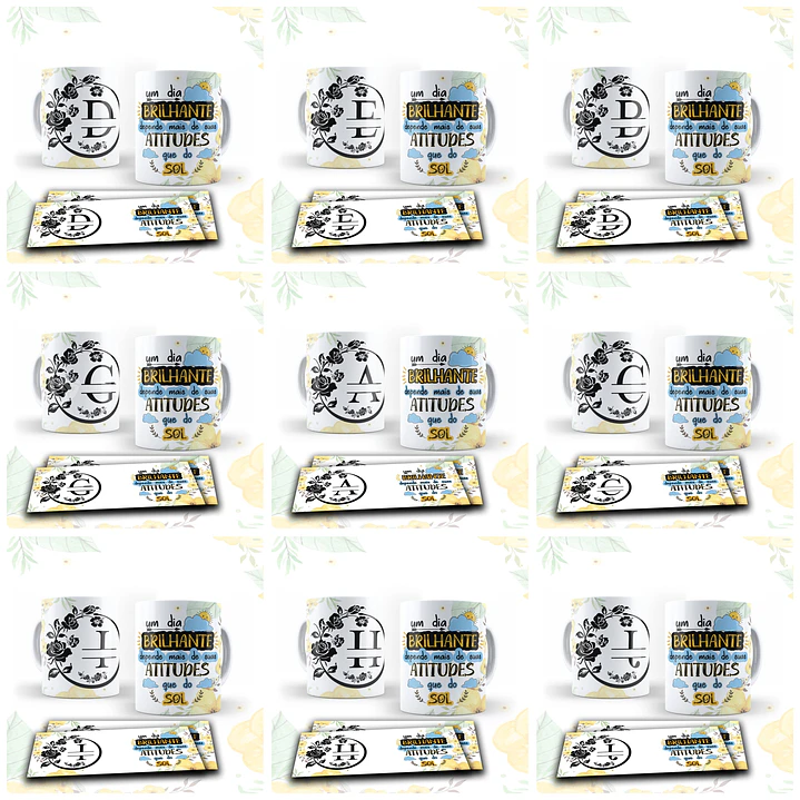 26 Artes para Canecas Alfabeto Atitude Arquivo em CorelDraw 1