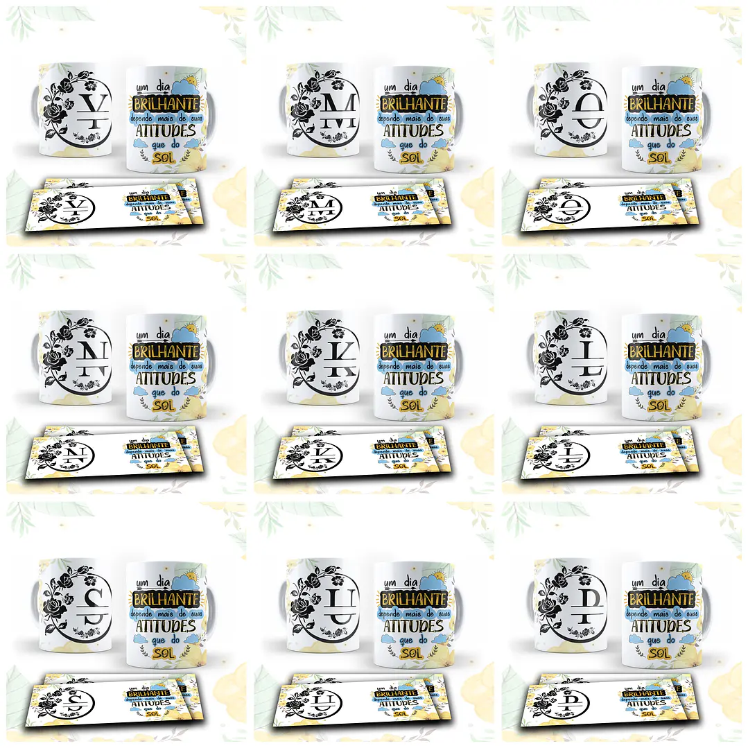 26 Artes para Canecas Alfabeto Atitude Arquivo em CorelDraw 2