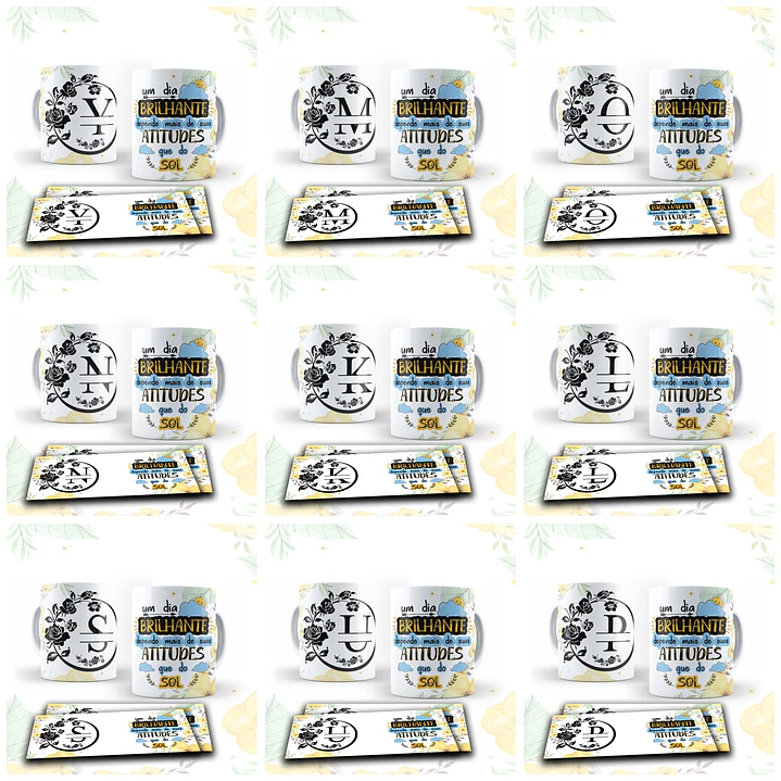 26 Artes para Canecas Alfabeto Atitude Arquivo em CorelDraw 2