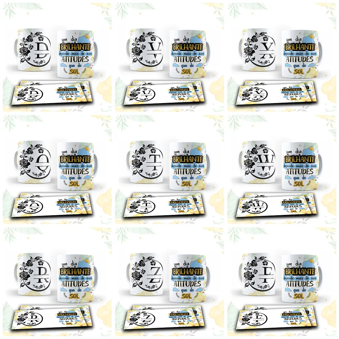 26 Artes para Canecas Alfabeto Atitude Arquivo em CorelDraw 3