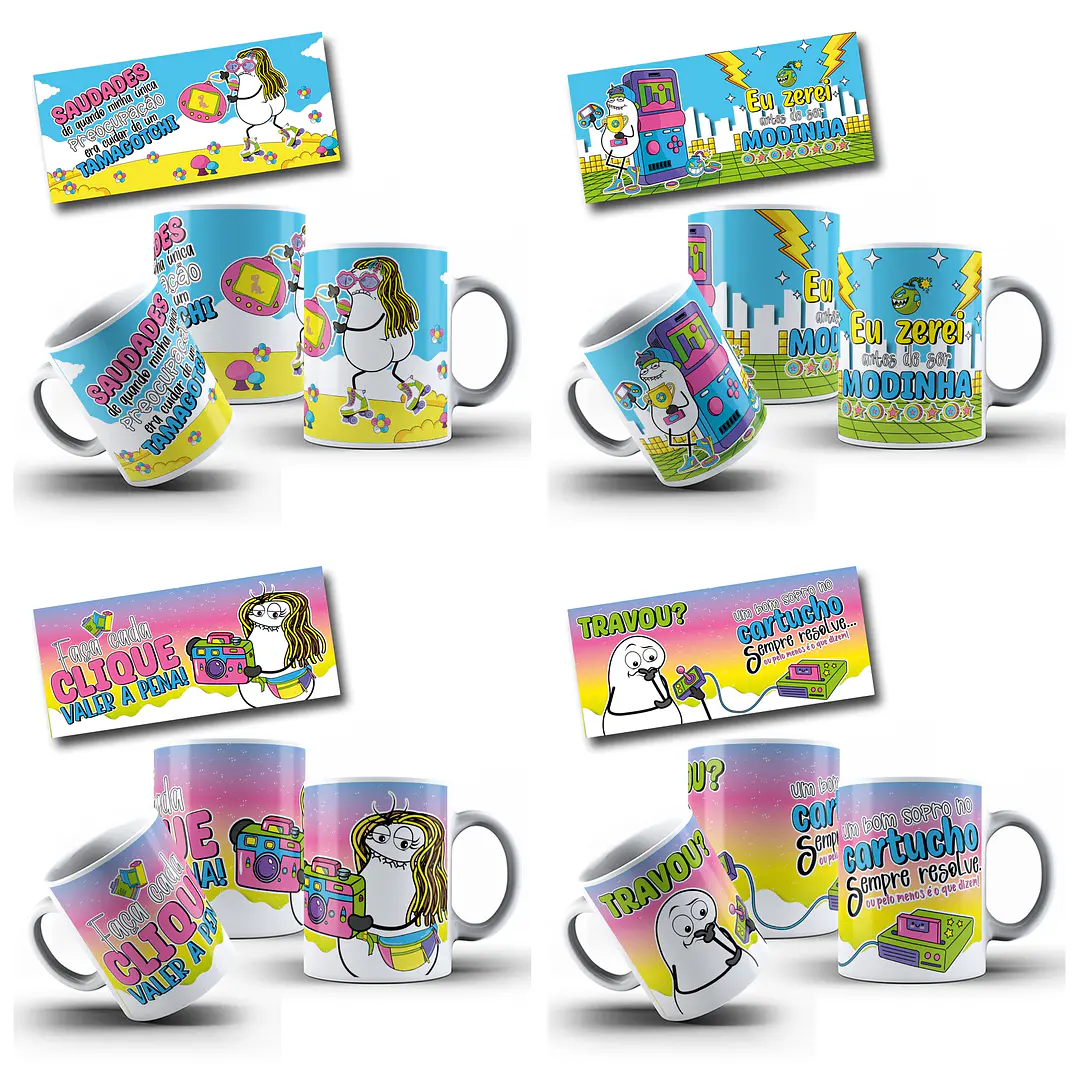 48 Artes para Canecas Gino Flork Memes Anos 80 Arquivo em Jpg  3
