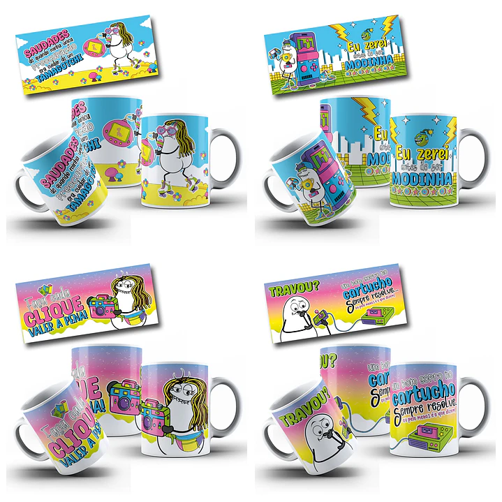 48 Artes para Canecas Gino Flork Memes Anos 80 Arquivo em Jpg  3