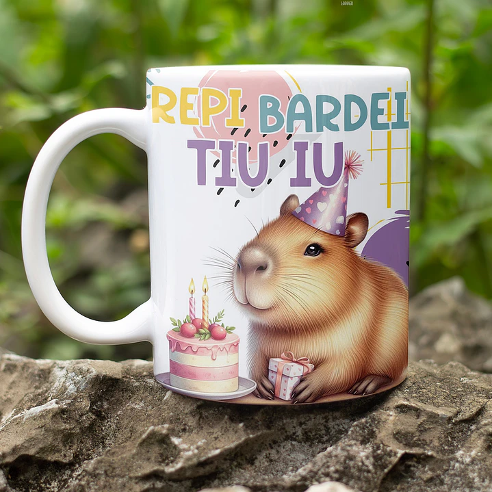 9 Artes para Canecas Capivara Aniversário Arquivo Editável 2