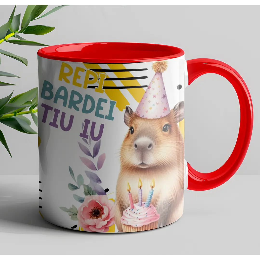 9 Artes para Canecas Capivara Aniversário Arquivo Editável 7