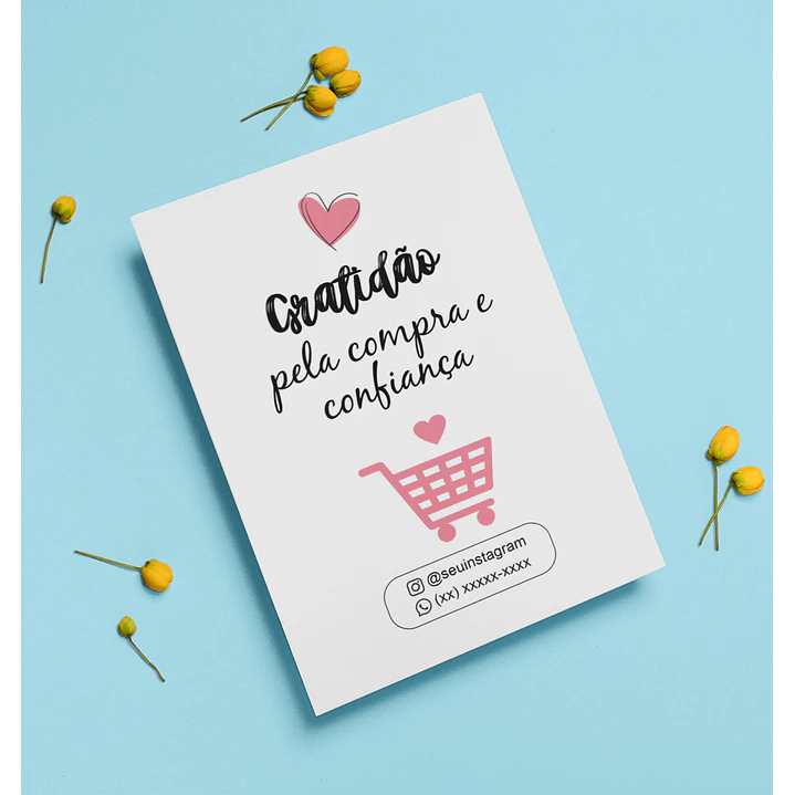 Arte para Cartão de Agradecimento ao cliente Gratidão Arquivo Editável 2
