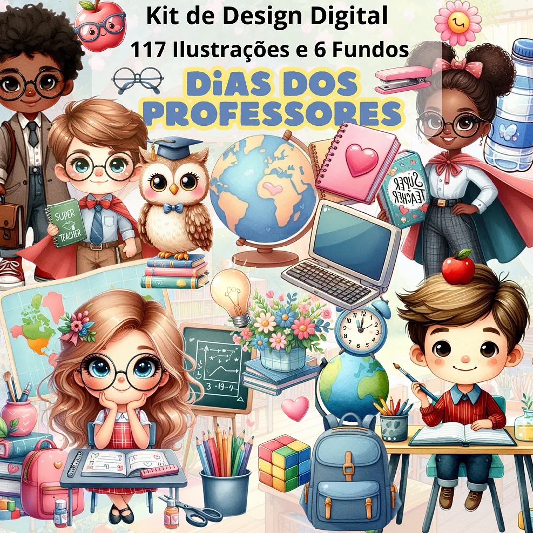 Kit Digital Dia dos Professores em Png  1