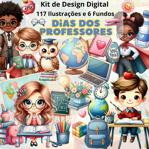 Kit Digital Dia dos Professores em Png 