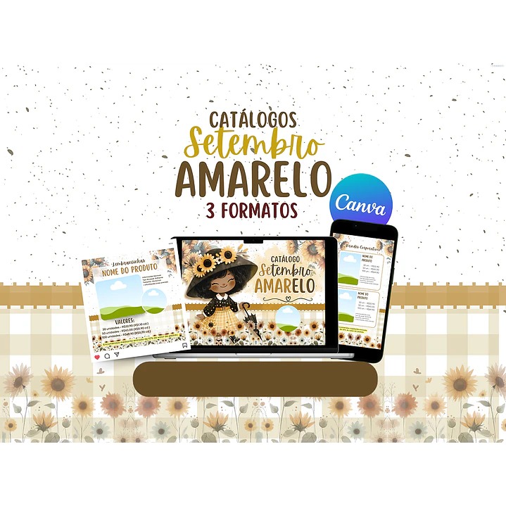 Catálogo Setembro Amarelo Feed e Stories em Canva Sublimação Baixar Grátis 1