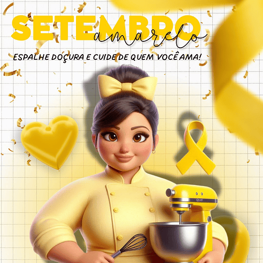 Pack Mascote Canva Confeitaria Doceira Setembro Amarelo Template Editável Canva