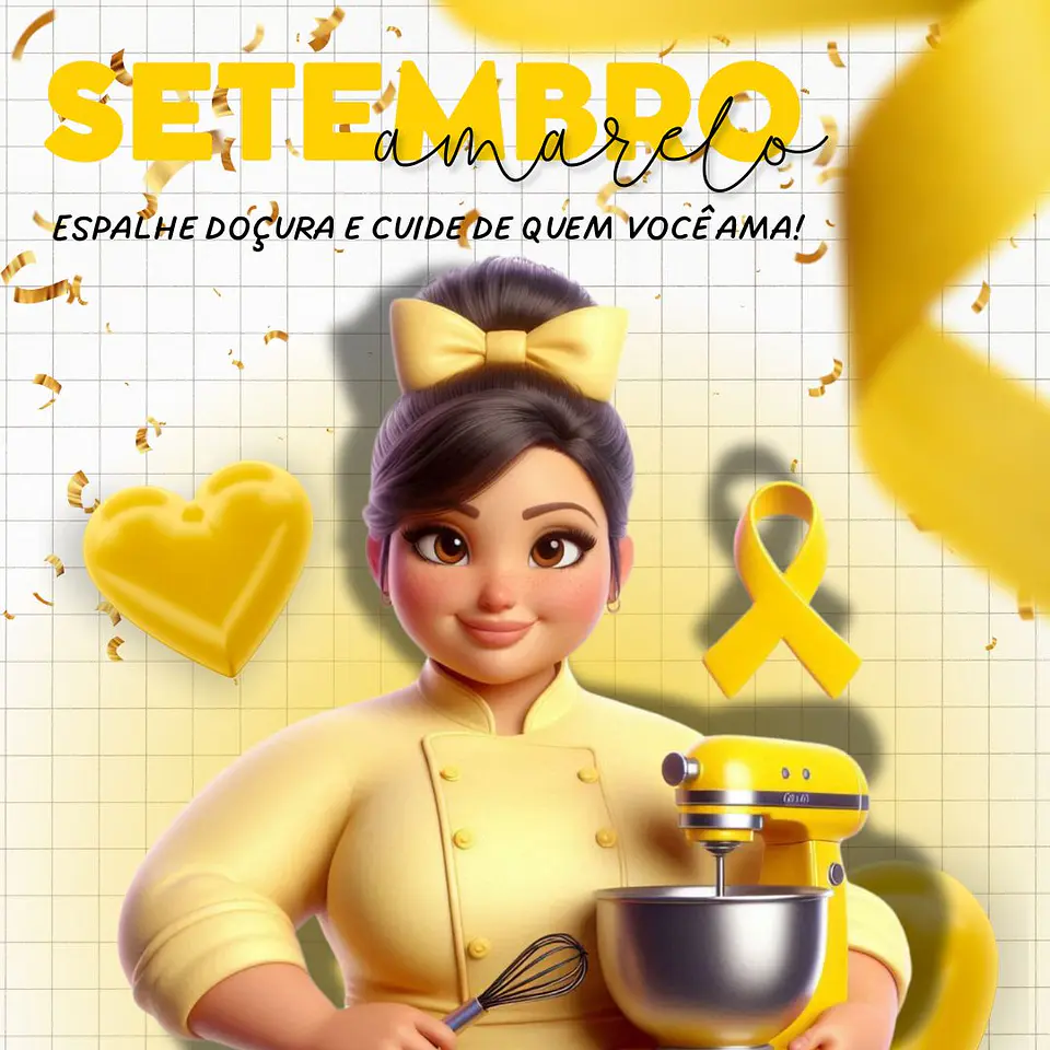 Pack Mascote Canva Confeitaria Doceira Setembro Amarelo Template Editável Canva 1
