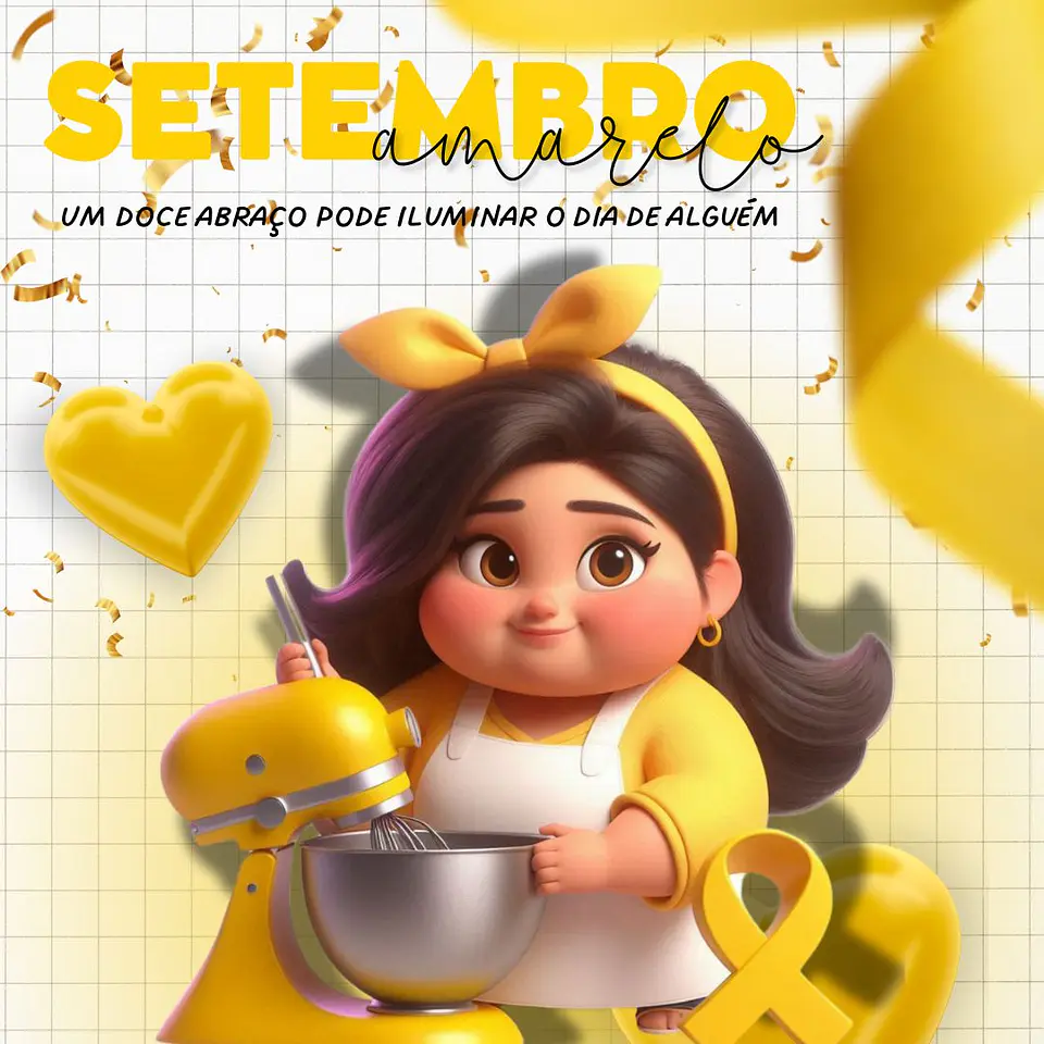 Pack Mascote Canva Confeitaria Doceira Setembro Amarelo Template Editável Canva 12