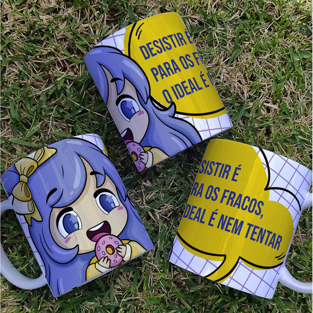5 Artes para Canecas Kawaii Frases Sarcásticas Arquivo Editável  3