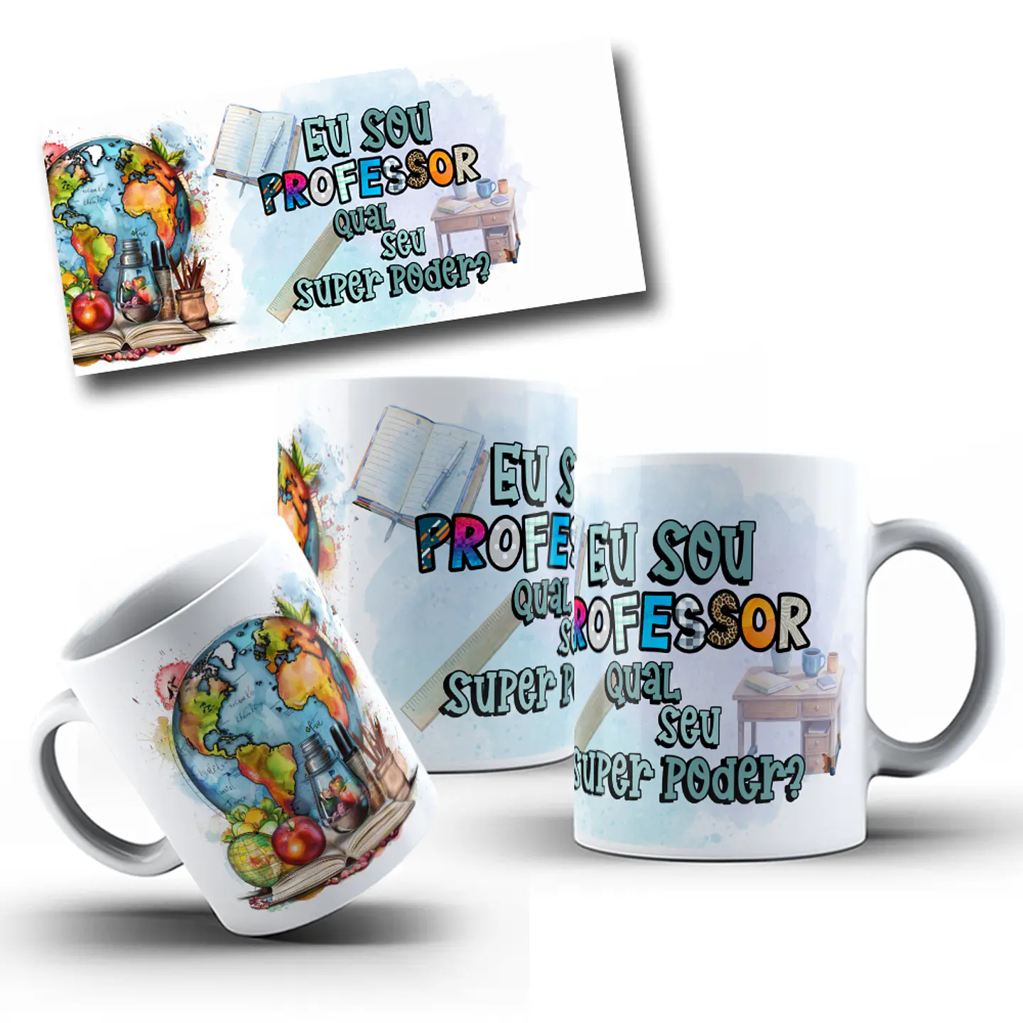 6 Artes para Canecas Sou Professor Arquivo em Png 5