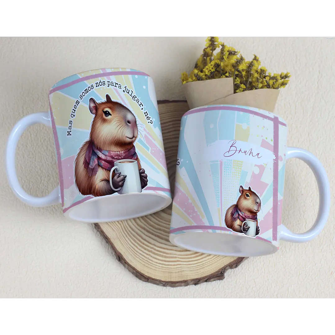 15 Artes para Canecas Capivara Fofa Arquivo Editável  10