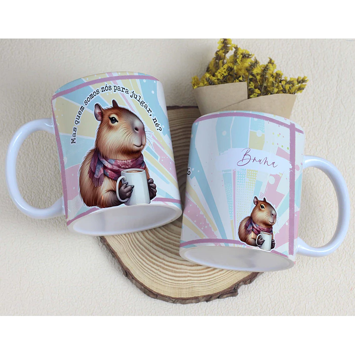 15 Artes para Canecas Capivara Fofa Arquivo Editável  10
