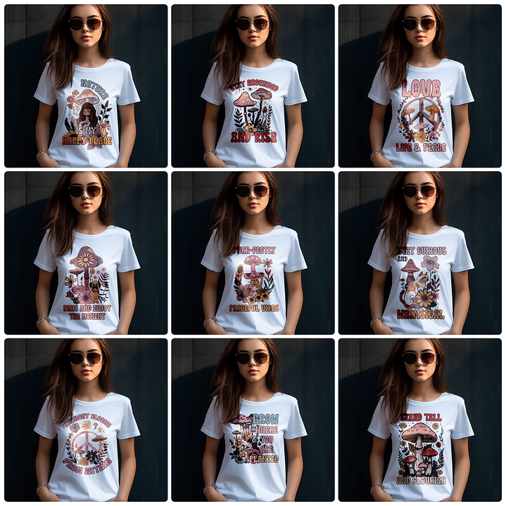 20 Artes para Camisa Boho Arquivo em Png 1