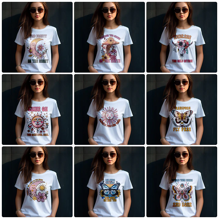 20 Artes para Camisa Boho Arquivo em Png 2