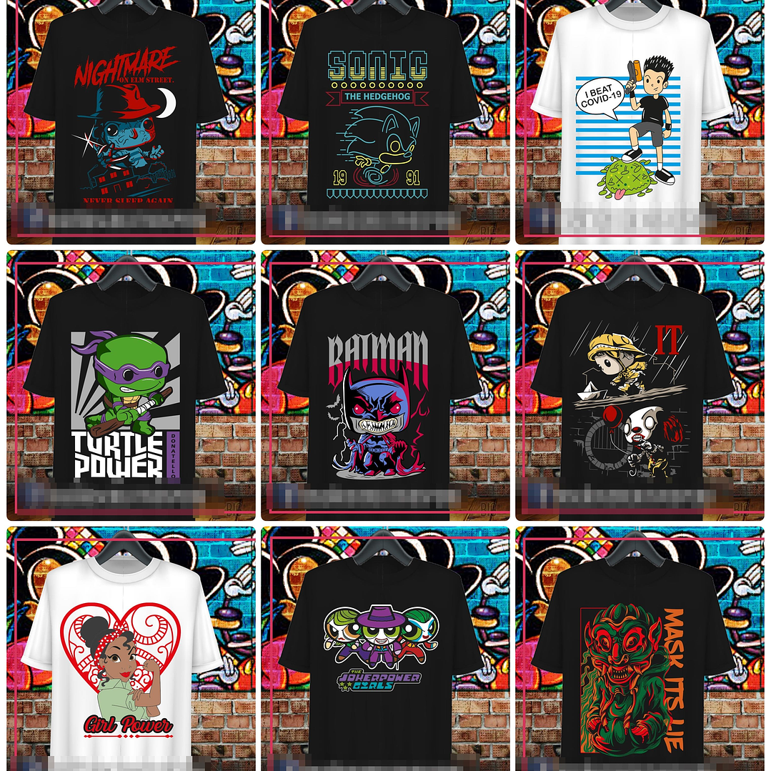 38 Artes para Camisa Personagens Arquivo em Ai 1