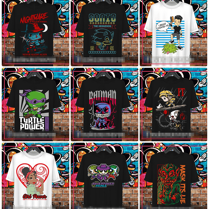 38 Artes para Camisa Personagens Arquivo em Ai 1