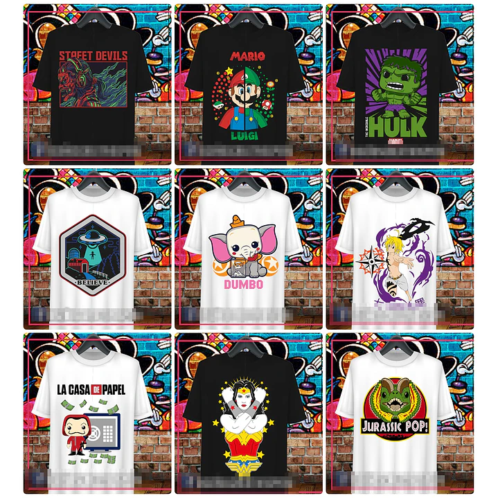 38 Artes para Camisa Personagens Arquivo em Ai 2