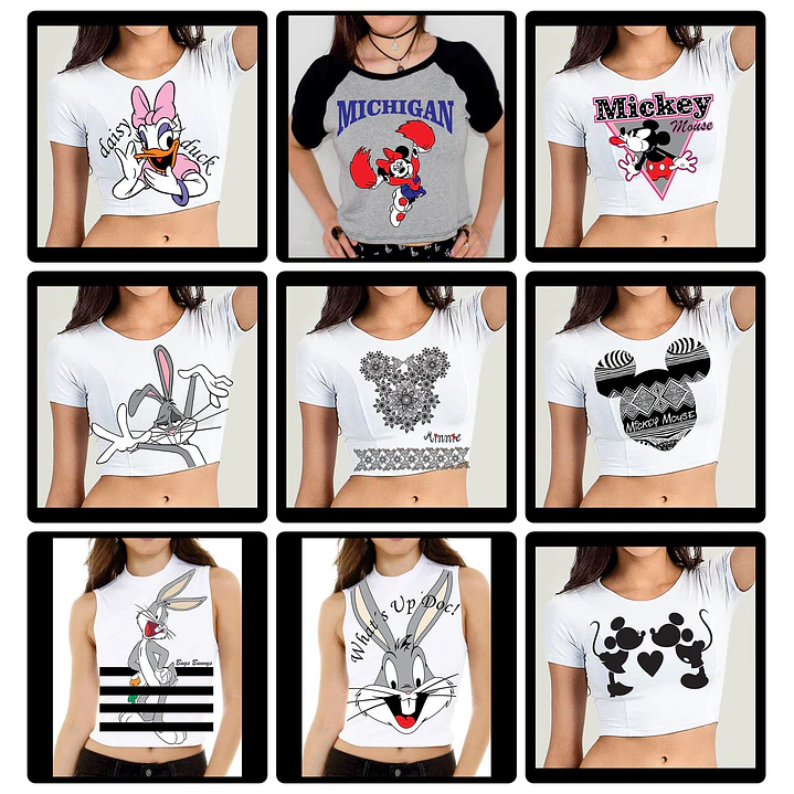 60 Artes para Camisa Personagens Mickey e Minnie Arquivo em Jpg 1